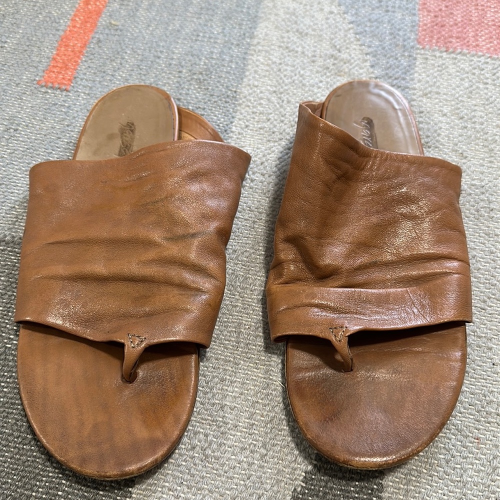 Marsell tan leather glove flat sandal 38.5